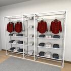 Closet Araras, Guarda Roupas Aberto Industrial Com 20 Peças B