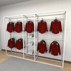 Closet Araras, Guarda Roupas Aberto Industrial Com 20 Peças B