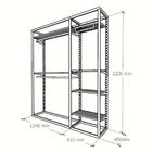 Closet Araras, Guarda Roupas Aberto Industrial Com 20 Peças B