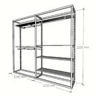 Closet Araras, Guarda Roupas Aberto Industrial Com 20 Peças B