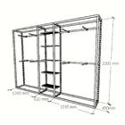 Closet Araras, Guarda Roupas Aberto Industrial Com 20 Peças P