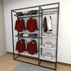 Closet Araras, Guarda Roupas Aberto Industrial Com 20 Peças P