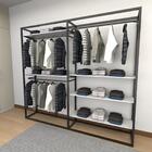 Closet Araras, Guarda Roupas Aberto Industrial Com 20 Peças P