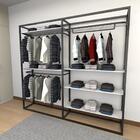 Closet Araras, Guarda Roupas Aberto Industrial Com 20 Peças P