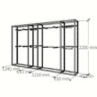 Closet Araras, Guarda Roupas Aberto Industrial Com 20 Peças P