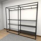 Closet Araras, Guarda Roupas Aberto Industrial Com 20 Peças P