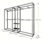 Closet Araras, Guarda Roupas Aberto Industrial Com 20 Peças P