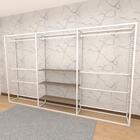 Closet Araras, Guarda Roupas Aberto Industrial Com 21 Peças B