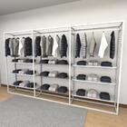 Closet Araras, Guarda Roupas Aberto Industrial Com 21 Peças B