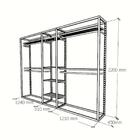 Closet Araras, Guarda Roupas Aberto Industrial Com 21 Peças B