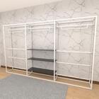 Closet Araras, Guarda Roupas Aberto Industrial Com 21 Peças B