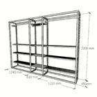 Closet Araras, Guarda Roupas Aberto Industrial Com 21 Peças B