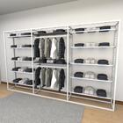 Closet Araras, Guarda Roupas Aberto Industrial Com 21 Peças B