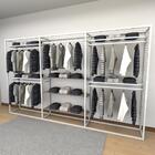 Closet Araras, Guarda Roupas Aberto Industrial Com 21 Peças B