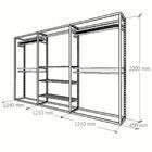 Closet Araras, Guarda Roupas Aberto Industrial Com 21 Peças B