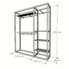 Closet Araras, Guarda Roupas Aberto Industrial Com 21 Peças B