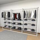 Closet Araras, Guarda Roupas Aberto Industrial Com 21 Peças B