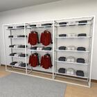 Closet Araras, Guarda Roupas Aberto Industrial Com 21 Peças B