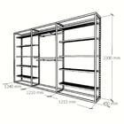 Closet Araras, Guarda Roupas Aberto Industrial Com 21 Peças B