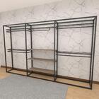 Closet Araras, Guarda Roupas Aberto Industrial Com 21 Peças P