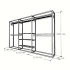 Closet Araras, Guarda Roupas Aberto Industrial Com 21 Peças P