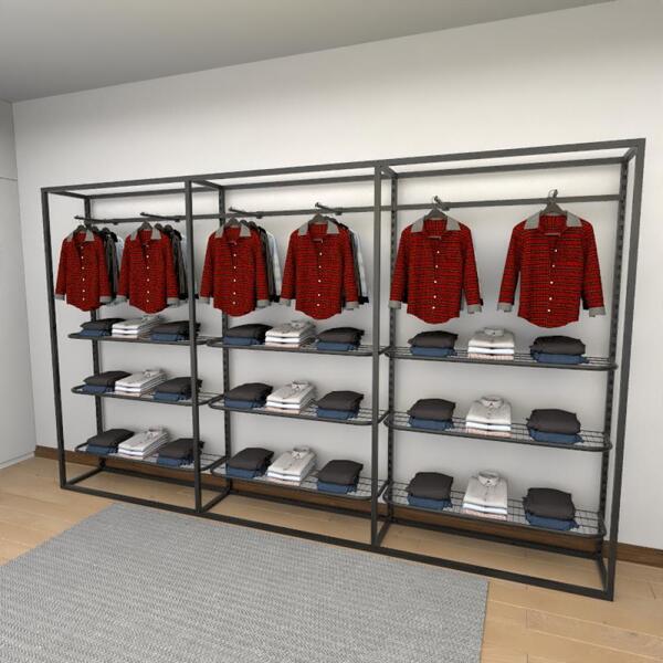 Closet Araras, Guarda Roupas Aberto Industrial Com 21 Peças P