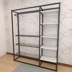 Closet Araras, Guarda Roupas Aberto Industrial Com 21 Peças P