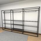 Closet Araras, Guarda Roupas Aberto Industrial Com 21 Peças P