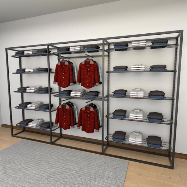 Closet Araras, Guarda Roupas Aberto Industrial Com 21 Peças P