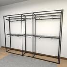 Closet Araras, Guarda Roupas Aberto Industrial Com 21 Peças P