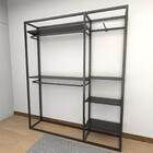 Closet Araras, Guarda Roupas Aberto Industrial Com 21 Peças P