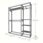 Closet Araras, Guarda Roupas Aberto Industrial Com 21 Peças P