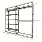 Closet Araras, Guarda Roupas Aberto Industrial Com 21 Peças P