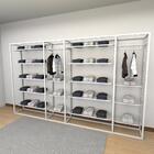 Closet Araras, Guarda Roupas Aberto Industrial Com 22 Peças B