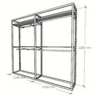 Closet Araras, Guarda Roupas Aberto Industrial Com 22 Peças B