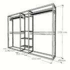 Closet Araras, Guarda Roupas Aberto Industrial Com 22 Peças B