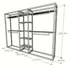 Closet Araras, Guarda Roupas Aberto Industrial Com 22 Peças B