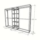 Closet Araras, Guarda Roupas Aberto Industrial Com 22 Peças B