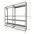 Closet Araras, Guarda Roupas Aberto Industrial Com 22 Peças P