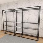 Closet Araras, Guarda Roupas Aberto Industrial Com 22 Peças P