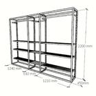 Closet Araras, Guarda Roupas Aberto Industrial Com 22 Peças P