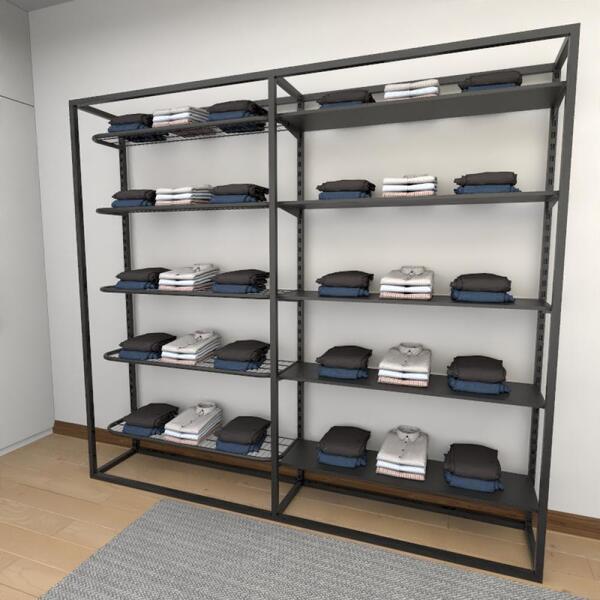 Closet Araras, Guarda Roupas Aberto Industrial Com 22 Peças P