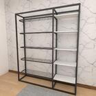 Closet Araras, Guarda Roupas Aberto Industrial Com 22 Peças P