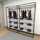 Closet Araras, Guarda Roupas Aberto Industrial Com 22 Peças P