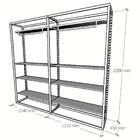 Closet Araras, Guarda Roupas Aberto Industrial Com 22 Peças P