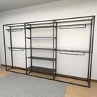 Closet Araras, Guarda Roupas Aberto Industrial Com 22 Peças P