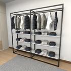 Closet Araras, Guarda Roupas Aberto Industrial Com 22 Peças P