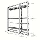 Closet Araras, Guarda Roupas Aberto Industrial Com 22 Peças P