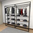 Closet Araras, Guarda Roupas Aberto Industrial Com 22 Peças P