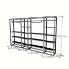 Closet Araras, Guarda Roupas Aberto Industrial Com 22 Peças P